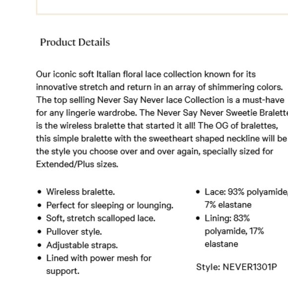 COSABELLA yellow Never Say Never Extended Sweetie bralette, 1X. - Picture 6 of 8